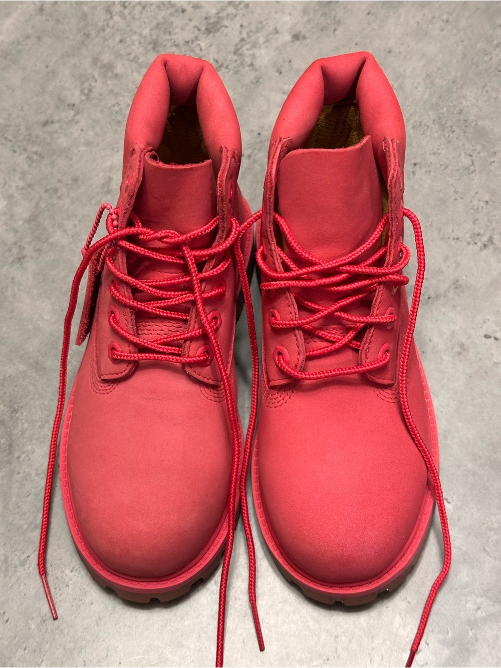 Timberland Kids Red Lace-Up Hiking Boots
